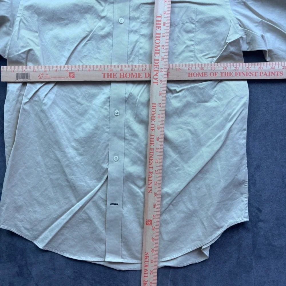 Banana Republic Mens Beige Long Sleeve Button Down Shirt Size L 16-16.5 Preppy